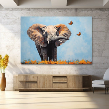 Elephant and Butterfly Painting